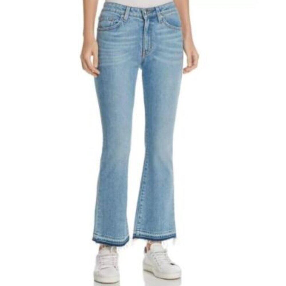 Derek Lam 10 Crosby Gia Mid Rise Cropped Flare Jean